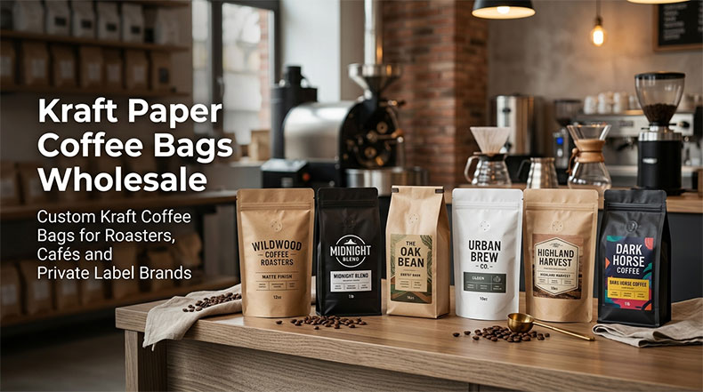 Kraft paper coffee bags