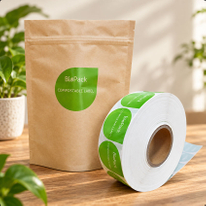 Customized Printing 100% Biodegradable Packaging Corn Starch Label for Compostable Bag 
