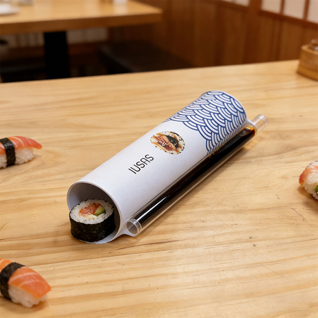 Push Pop Cardboard Tube Sushi Packaging Container