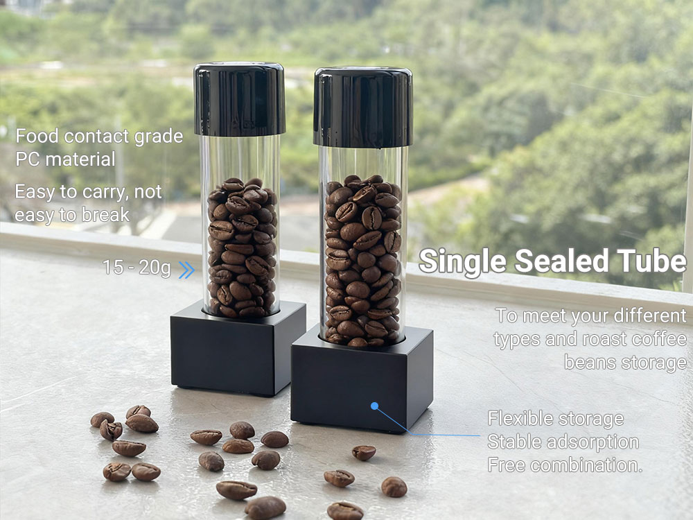 single dose coffee bean storage tubes