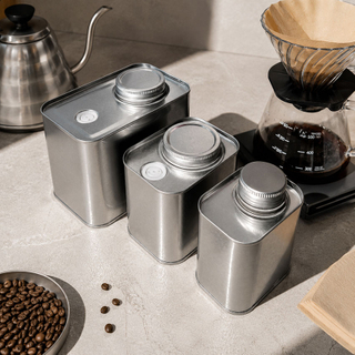 Custom Screw Cap Coffee Tins with De-gas Valve