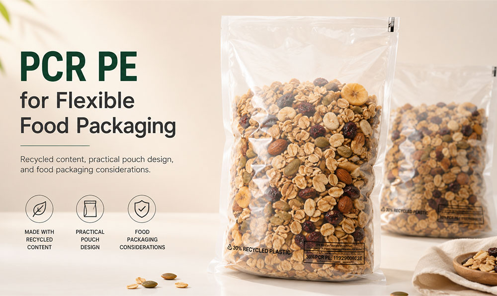 PCR PE for flexible food packaging