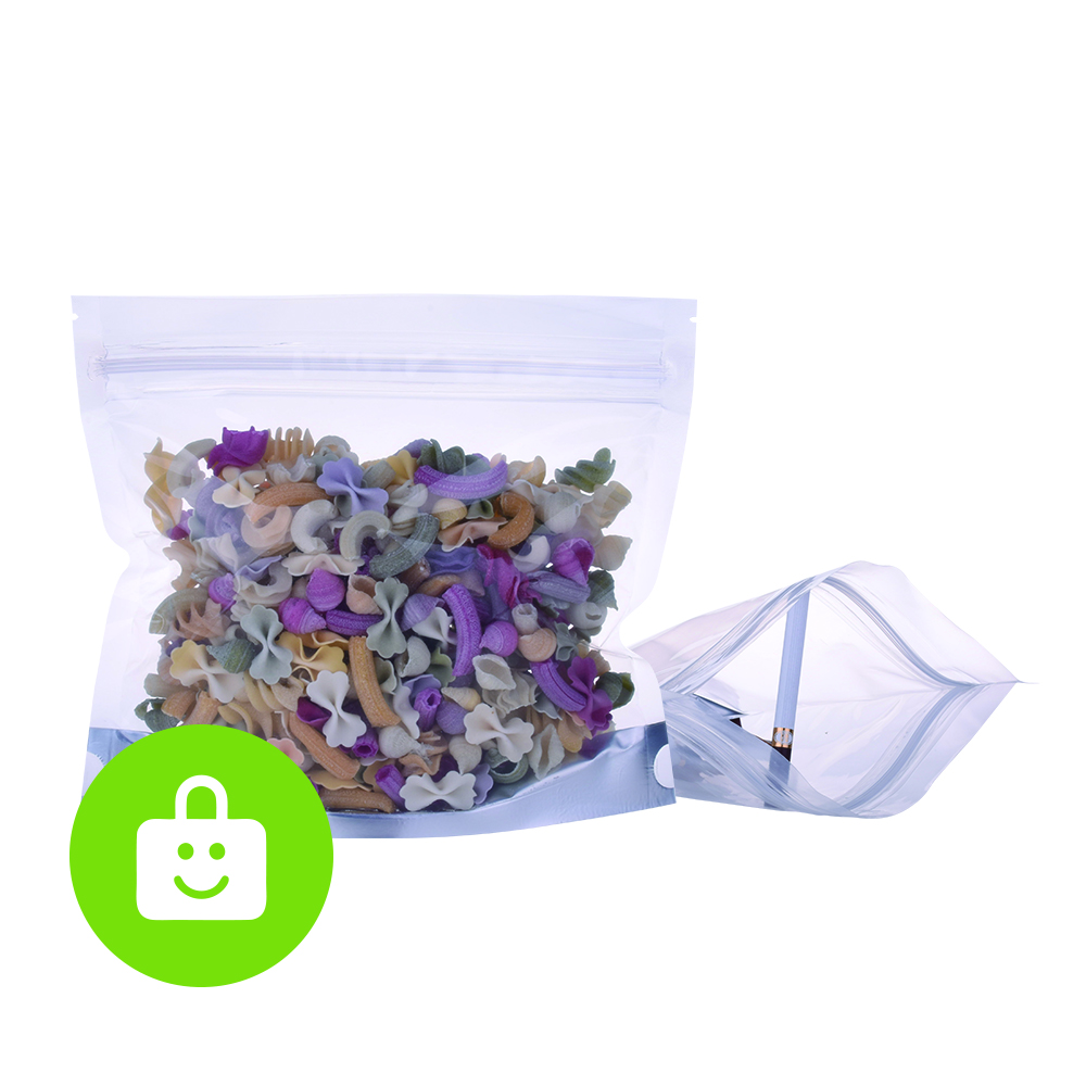 Transparan kustom-bau herbal pengemasan tas ritsleting anak-anak doypack-moisture packbag