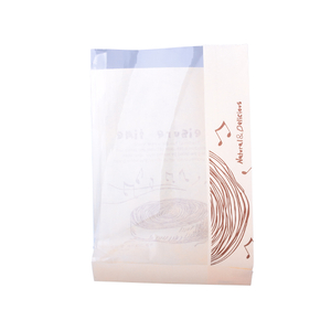 Reusable Eco-Friendly Biodegradable Compostable Paper Bakery Bread Bag with Window