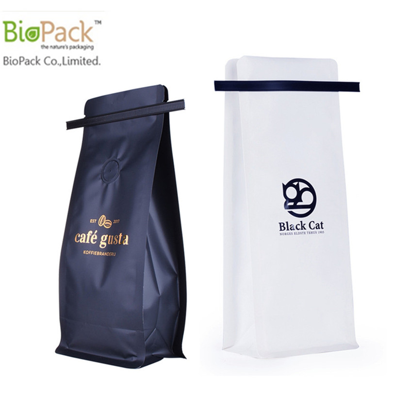 Biodegradable quadrata per il fondo quadrata stabilimento di caffè con cravatta e involucro produttore di Cina