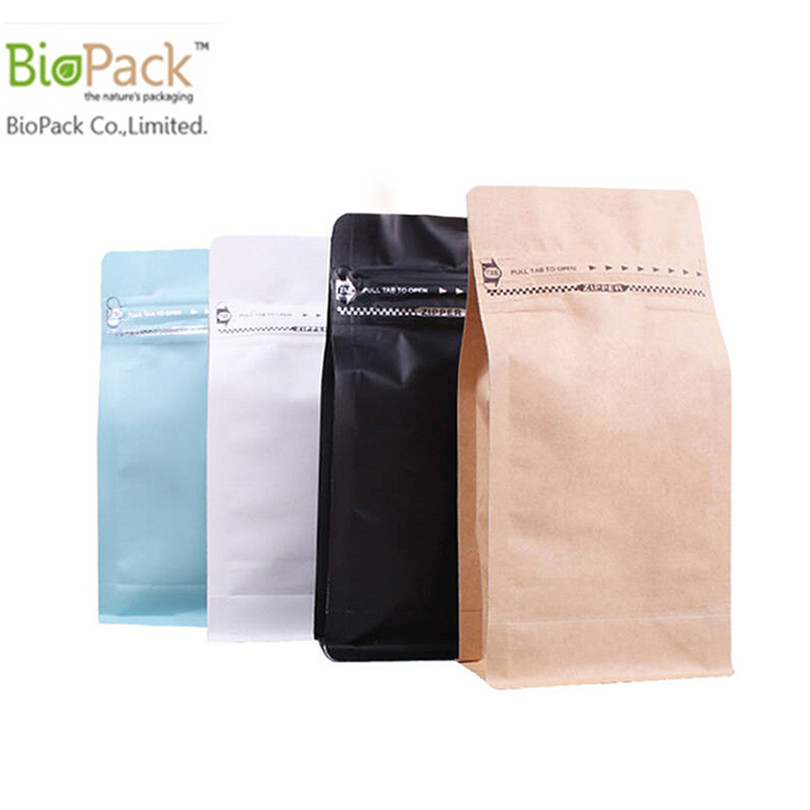 Eco Friendly Compostable Cornstarch PLA Plastic Food Packaging Bag with Zip Lock From China