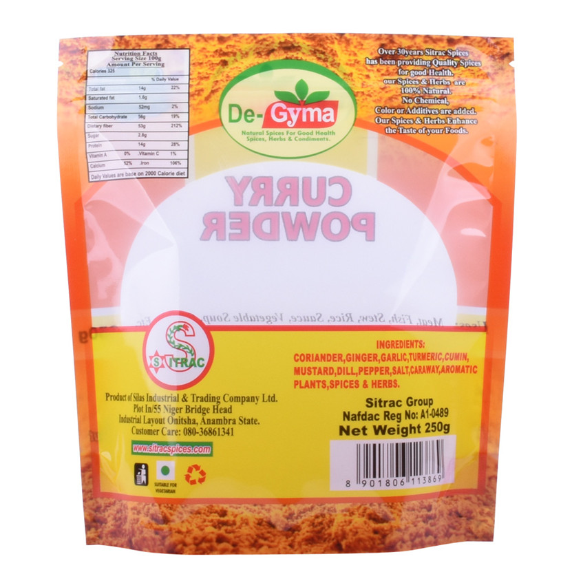 Heat Seal Resealable Zipper Spices Food Grade Safe Doy Bags Packaging