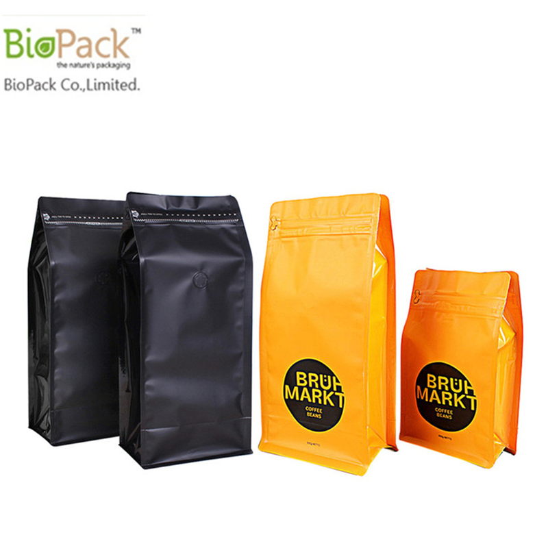 Cornstrach có thể phân hủy Quảng trường vuông đứng Bag Up Túi tùy chỉnh với Ziplock trên đầu