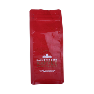 Biodegradable Flat Bottom PLA Cornstarch Coffee Bags with One Way Gassing Valve