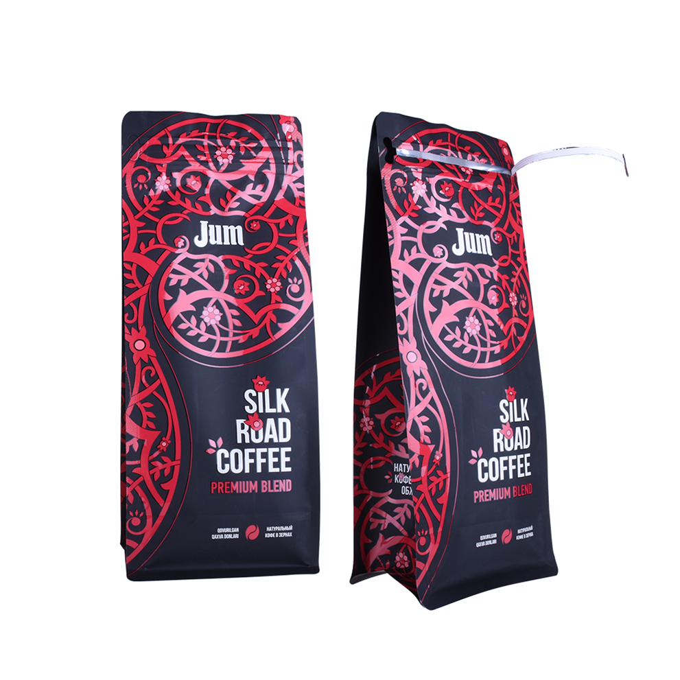 Gravure Stamping Colorful Place Bottom Coffee riciclabile con cerniera e finestra