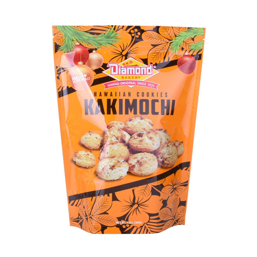 Chauffage de chauffage zip stand up sac Cookies de collation reclosé pour les aliments secs