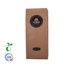 Wholesale kraft bread paper flat bottom pouch 12oz coffee packaging bag zip lock plain bags with valve