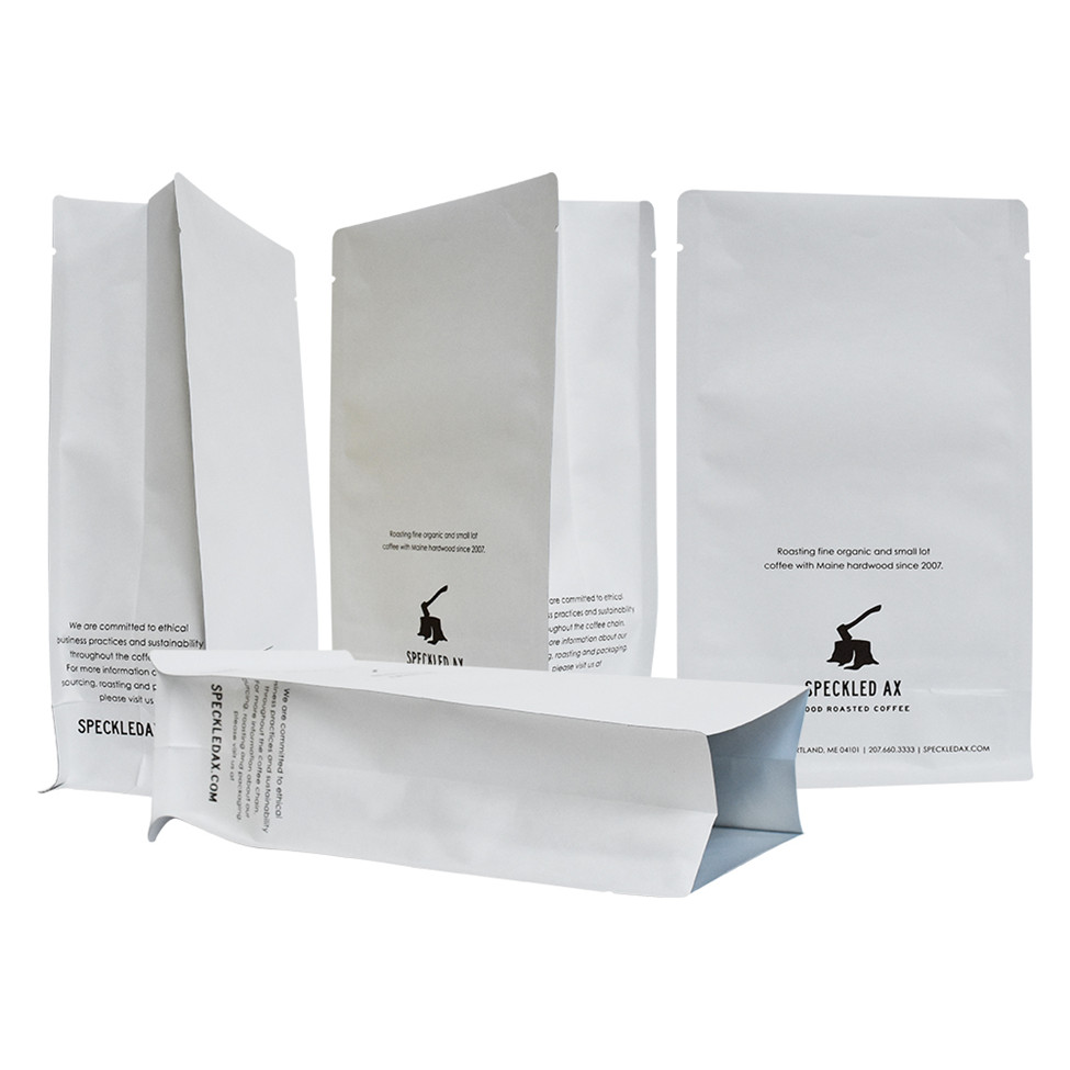 Compostable Biodegradable Square Bottom Coffee Bag Custom Heal Seal Flexible Packaging
