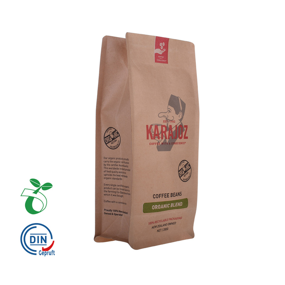 Food Grade Customized Food Ziplock Renewable Flat Bottom Gusset Bag