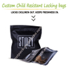 Custom Made Eco Friendly Double Zipper Child Resistant Bags Free Samples