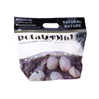 Square Bottom Clear Eco Friendly Cellophane Compostable Potato Bags with Hang Hole