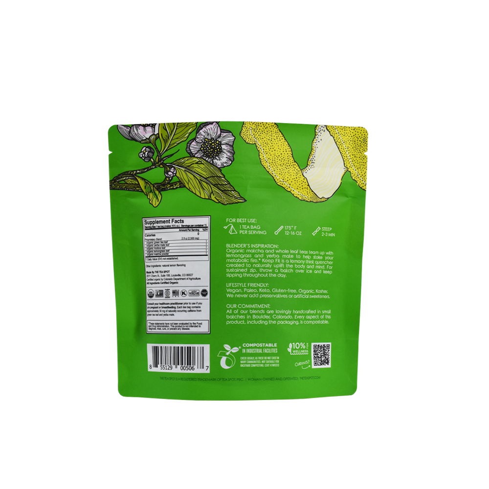 Biodegradable Colorful Full Printing Tea Packaging Bags