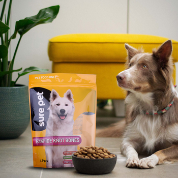 Manufacturer Wholesale Plant-based Recycled Plastic Resealable Yellow Dog Food Small Bag