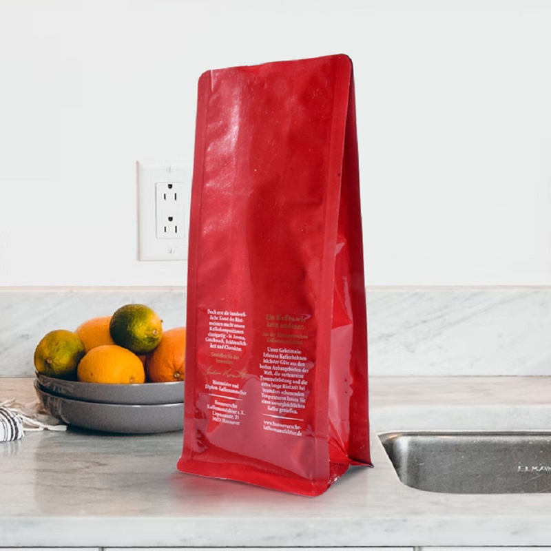 Custom Food Packaging Flat Bottom Printed Aluminum Foil Coffee Bags with Valve