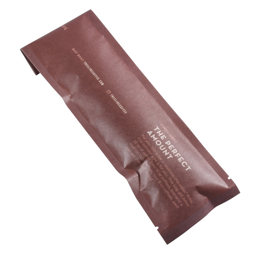 100g Plastic-free Compostable Standing Pouch Empty Custom Coffee Bean Bags with Valve