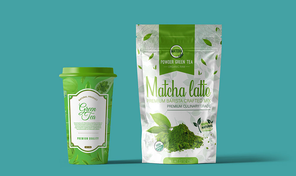 matcha tea pouch packaging
