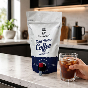 Cold Brew Coffee Beverage Pouch with Dispensing Valve