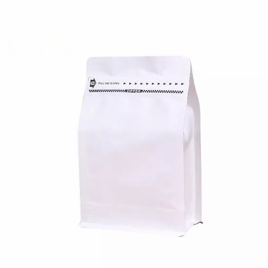 Heat Seal Foil Lined Custom Printed Biodegradable Mylar Foil Coffee Packaging Flat Block Bottom Pouches with Valve