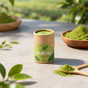 Sustainable Design Small Cardboard Cylinder Box for Matcha