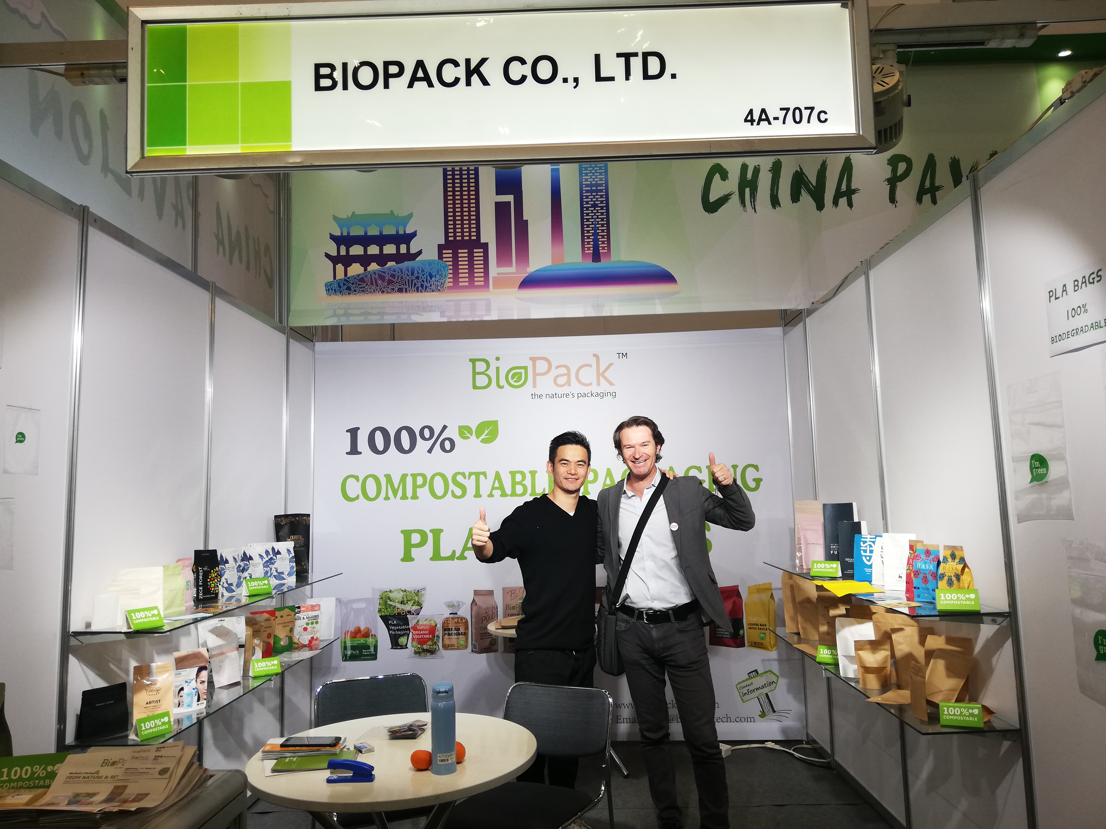 100% có thể phân hủy phân hủy sinh học có thể phân hủy túi thực phẩm tùy chỉnh với cửa sổ rõ ràng 