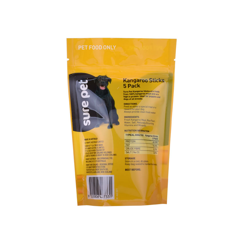 Ziplock stand Up Pouch 300g 500g 500g 1kg สุนัขแมวสัตว์เลี้ยงบรรจุภัณฑ์อาหารสัตว์เลี้ยง