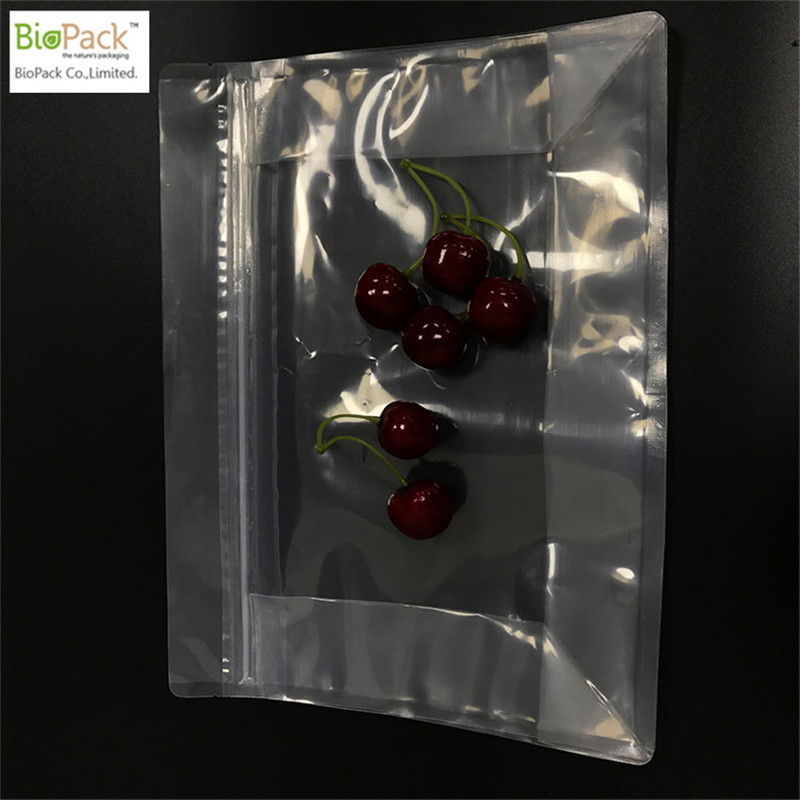 Plastic Zip Lock Recyclable Polylactide Square Bottom Bag For Snacks