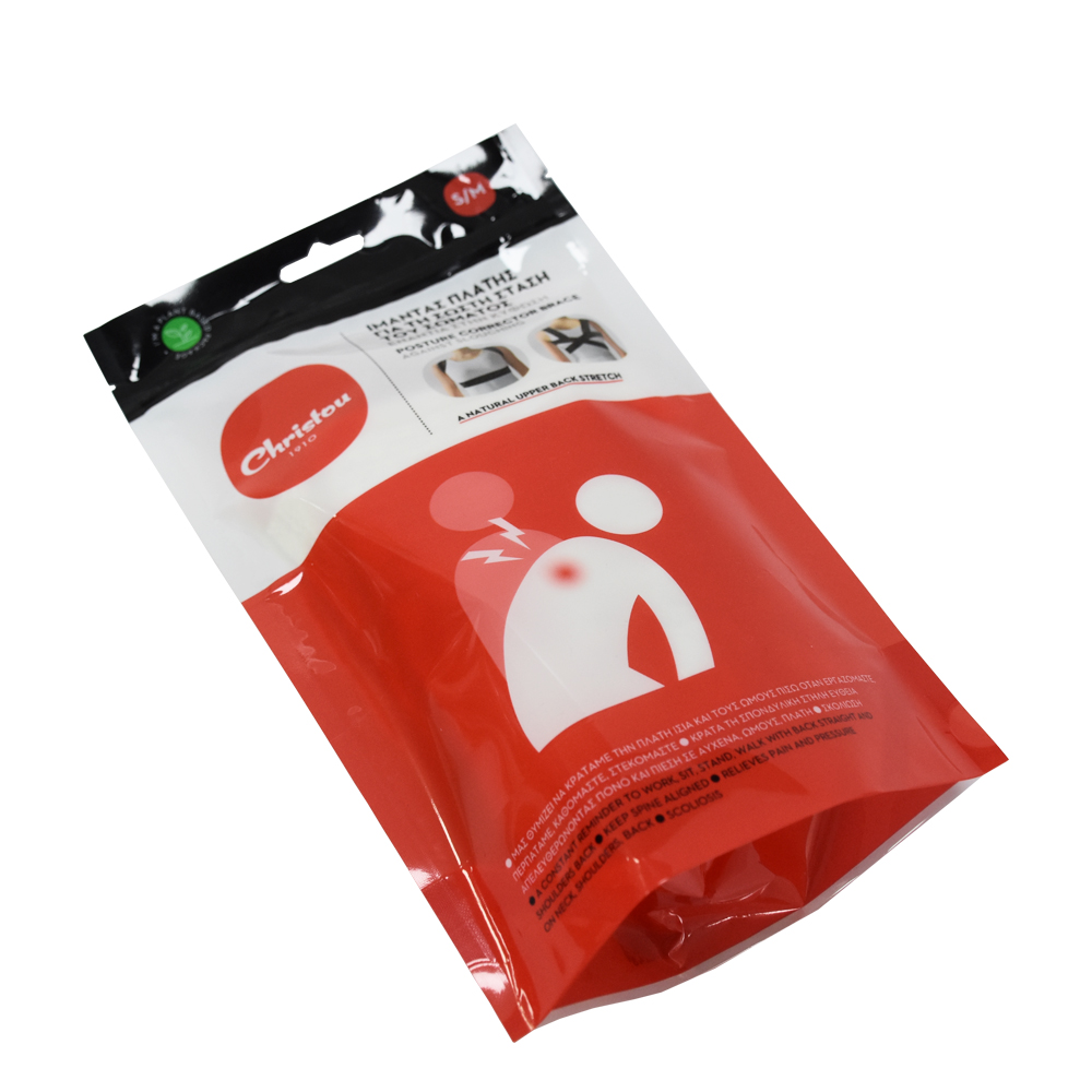 Corn Starch Biodegradable Waistband Resealable Clear Window Printed Clothing Doypack With Hanging Hole Zipper Bag