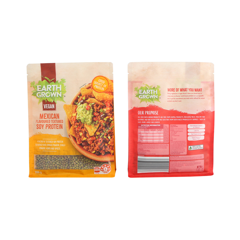 Eco Friendly Recyclable Beans Food Grade Flat Bottom Pouch With Resealable Zipper Packaging