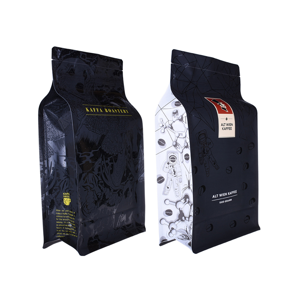 Resealable Recycle Flat Bottom Coffee Bean Packaging Bags with Valve Supplier in China