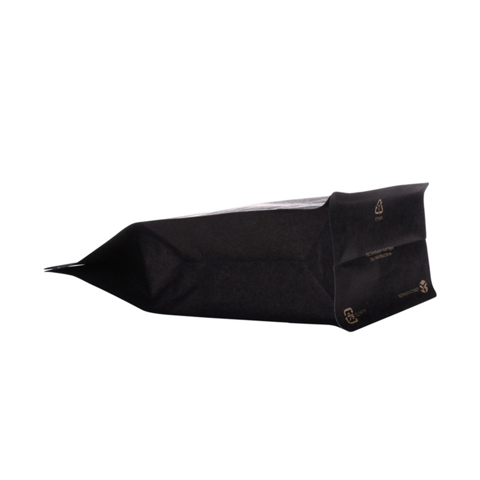 500g lager Uprintet biologisk nedbrytbar ventil Kraft Box Zipper Coffee Pose