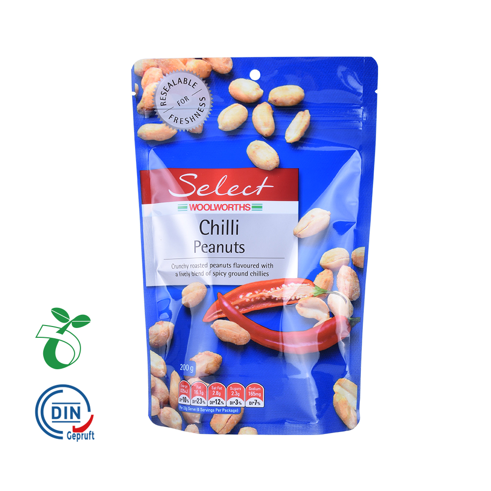 Alluminio Grado alimentare sano confezionamento biologico in polvere Snack da dadi protettivo Snack con cerniera con cerniera Stampa stampata flessibile