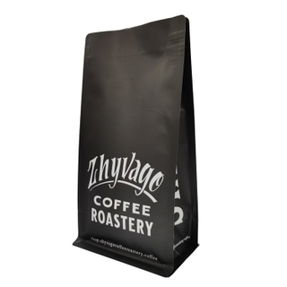 Custom Printing Flat Bottom Coffee Pouch with Zipper And Valve