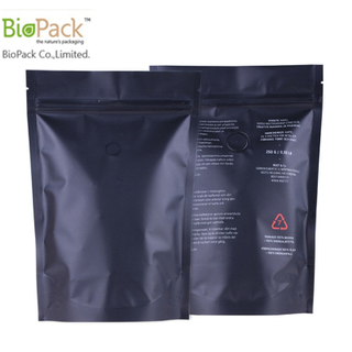 Custom 250g 500g 1kg food ziplock Biodegradable kraft bag with ziplock for coffee/tea from China