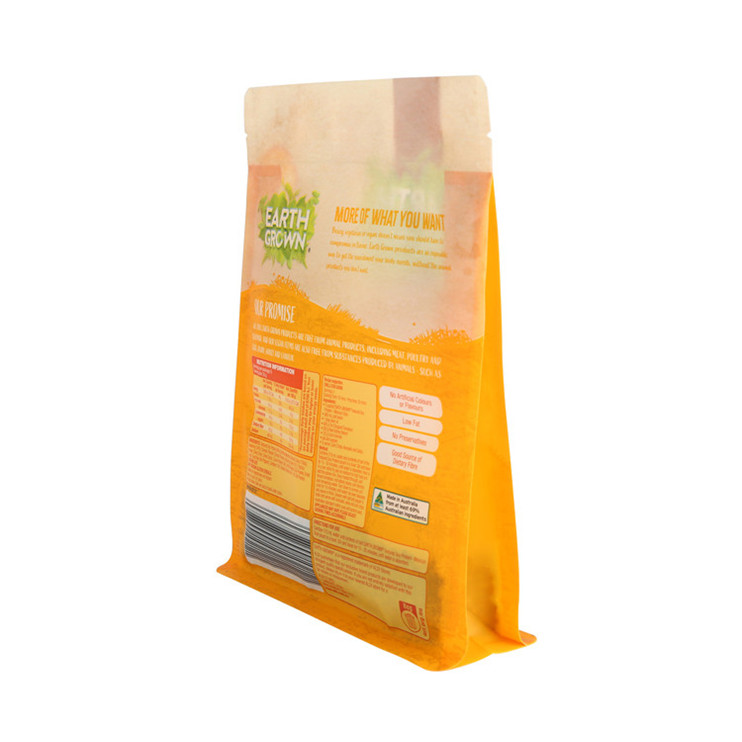 Clear Window Recycle Plastic Square Flat Block Bottom Food Grade Bag