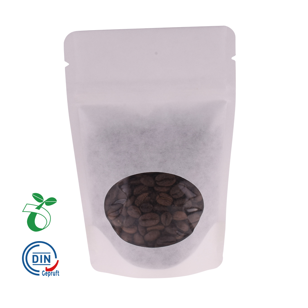 Eco Plastic Kraft Paper Composable Coffee Stand Up Bag dengan Grosir Ritsleting Biodegradable Dari Cina
