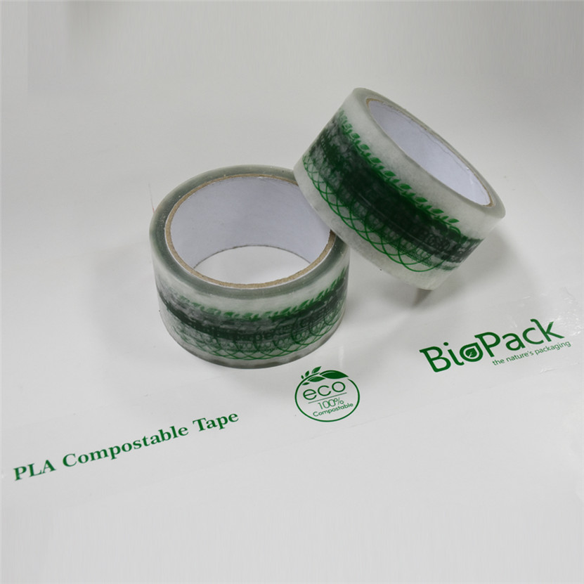 Carton Sealing Custom Logo Brand Compostable PLA Packing Box Tape