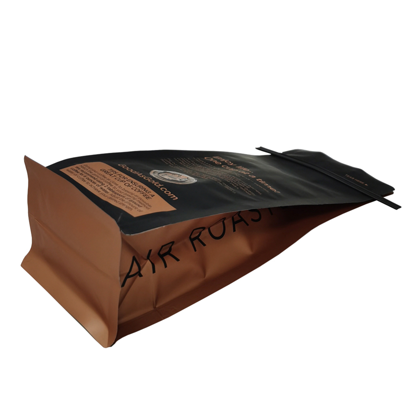 Matte Black Box Bottom Gusset Foil Bags for 500g Coffee Bean