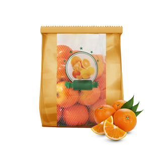 Eco Friendly Compostable Kraft Paper PLA Bio Mesh Fresh Fruits Orange Packaging Bags