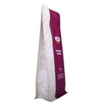 Renewable Resources Designed Plastic Zip Lock Home Compostable Food Contact Flat Bottom Coffee Bag