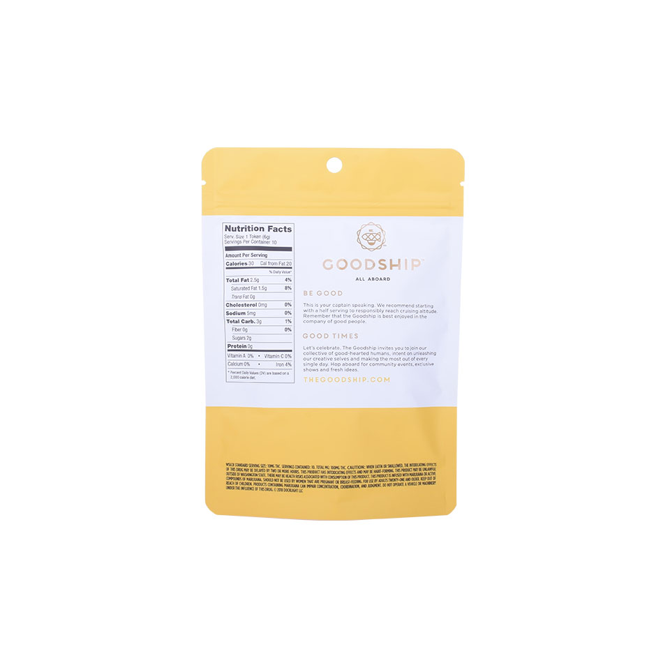 Natural Back Seal Candy Packaging Clear Bags
