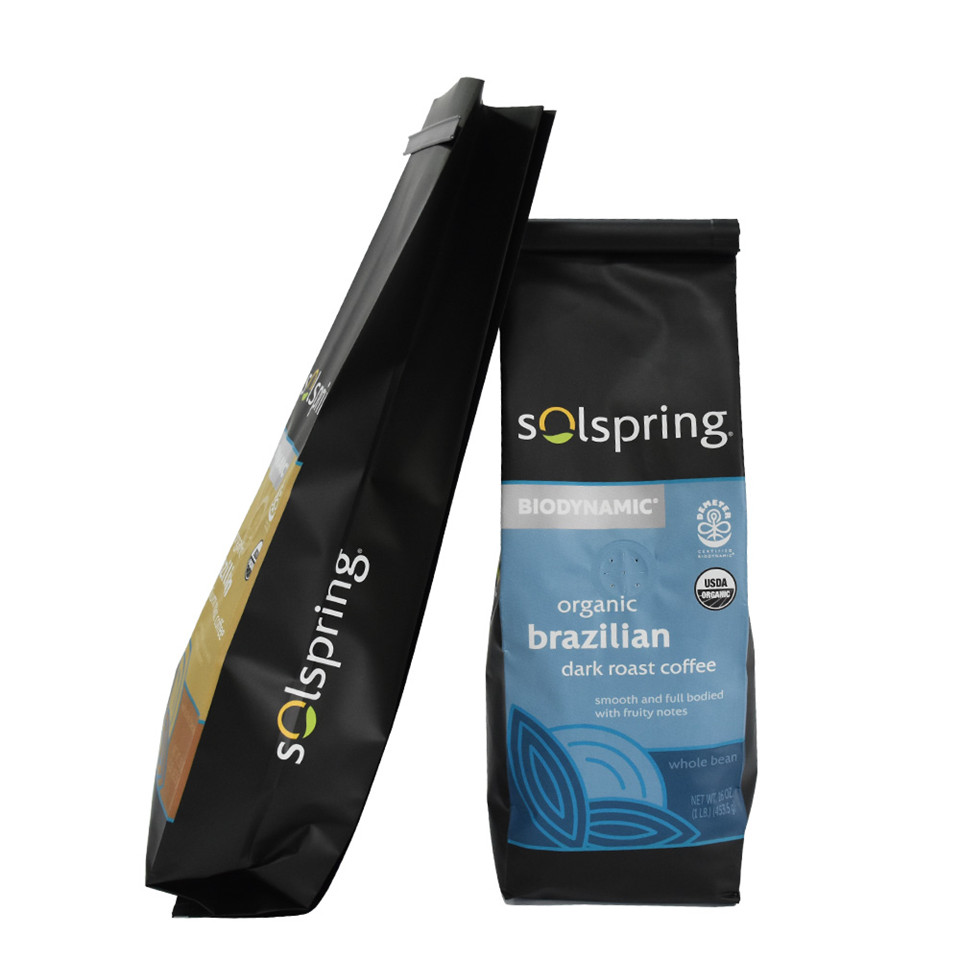 Eco Friendly Customized Print Creative Design Black Coffee Bags with Valve Manufacturers