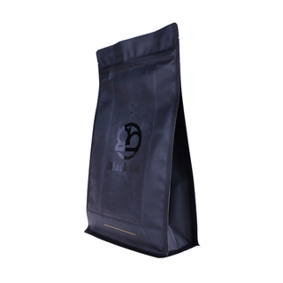 Sustainable Food Packaging Biodegradable Flat Bottom Coffee Bag with Resealable Zipper