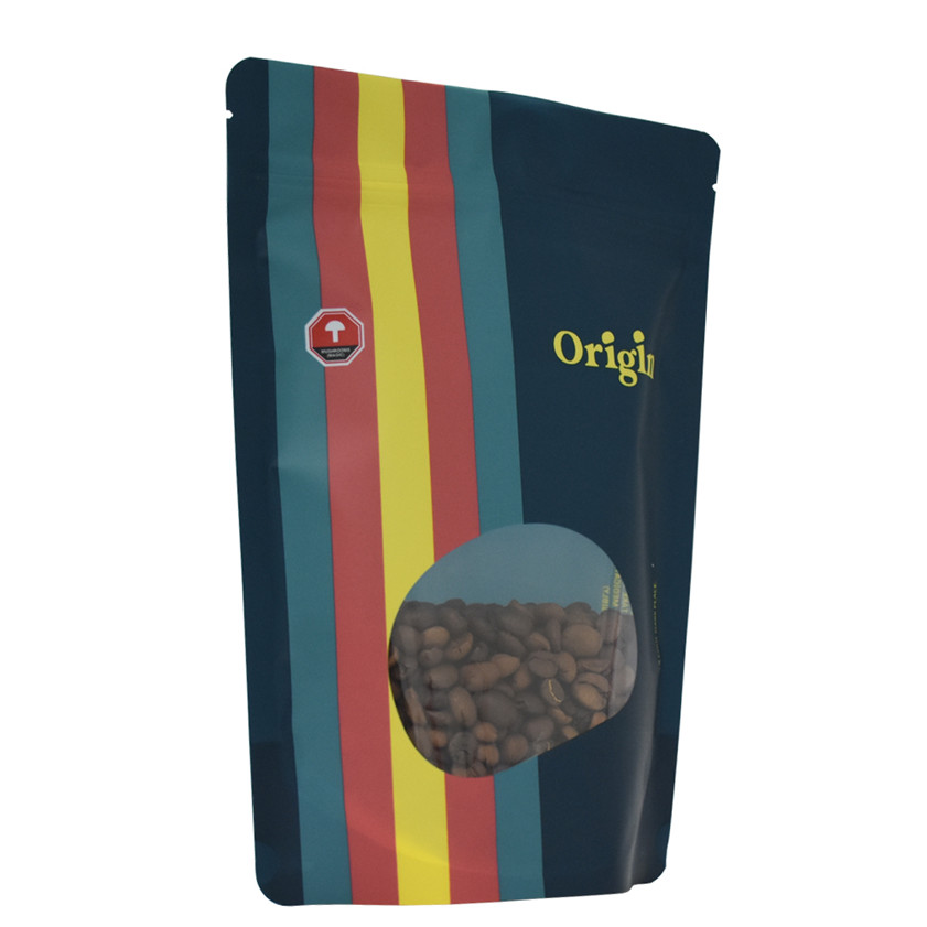 Custom Printed Kraft Window Stand-up Pouch for Coffee