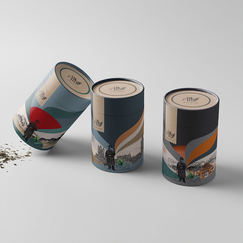 Custom Printed Cylinder Packaging Compostable Craft Paper Tubes for Tea