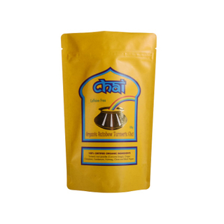 Low Carbon Footprint Recyclable Foil Lined Stand Up 100g Yellow Bio Coffee Bags